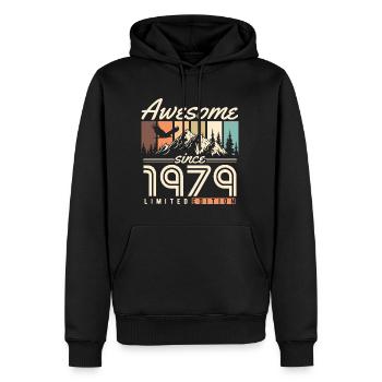 Großartig seit 1979 Jahrgang Vintage Geburtstag - Männer Premium Bio Hoodie - Schwarz - Vorne - Nico (187cm)