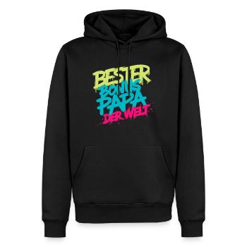 Bonus Papa - Männer Premium Bio Hoodie - Schwarz - Vorne - Nico (187cm)