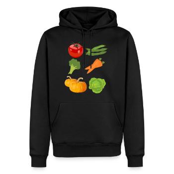 tomate tomates tomate légume vegetables7 - Sweat à capuche Premium bio Homme - noir - Devant - Nico (187cm)