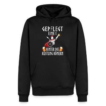 Gepflegt einen hinter die Rüstung Römern - Männer Premium Bio Hoodie - Schwarz - Vorne - Nico (187cm)