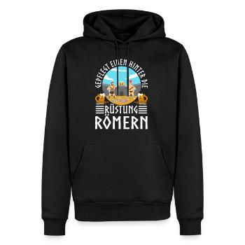 Gepflegt einen hinter die Rüstung Römern - Männer Premium Bio Hoodie - Schwarz - Vorne - Nico (187cm)