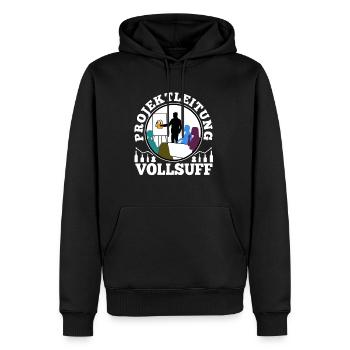 Projektleitung Vollsuff - Männer Premium Bio Hoodie - Schwarz - Vorne - Nico (187cm)