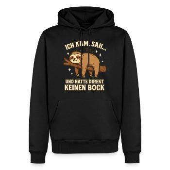 Faultier Geschenk Sloth Büro Arbeitskollege - Männer Premium Bio Hoodie - Schwarz - Vorne - Nico (187cm)