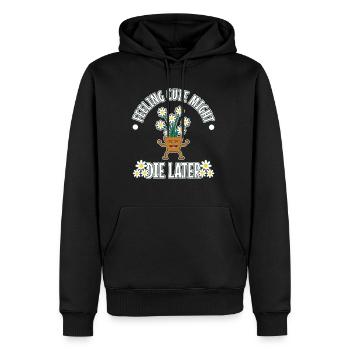 Se sentir mignon pourrait mourir plus tard plante - Sweat à capuche Premium bio Homme - noir - Devant - Nico (187cm)