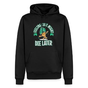 Se sentir mignon pourrait mourir plus tard plante - Sweat à capuche Premium bio Homme - noir - Devant - Nico (187cm)