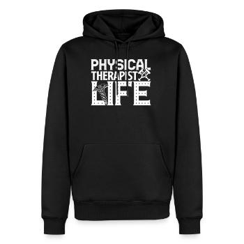 Physical Therapist Physical Life - Men’s Premium Organic Hoodie - black - Front - Nico (187cm)