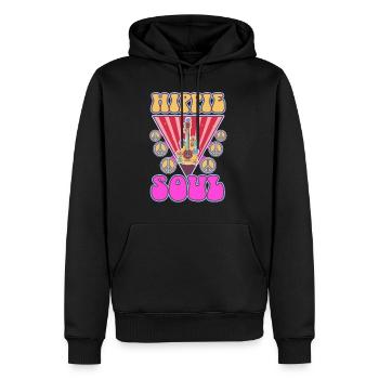 Âme hippie - Sweat à capuche Premium bio Homme - noir - Devant - Nico (187cm)