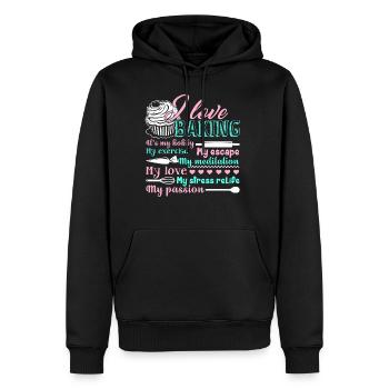 Baker I Love Baking - Men’s Premium Organic Hoodie - black - Front - Nico (187cm)