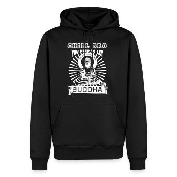 Chill Bro Go Buddha - Men’s Premium Organic Hoodie - black - Front - Nico (187cm)