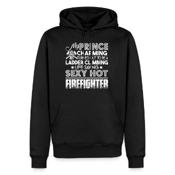 Firefighter Turned Out To Be A Ladder Climbing - Men’s Premium Organic Hoodie - black - Front - Nico (187cm)