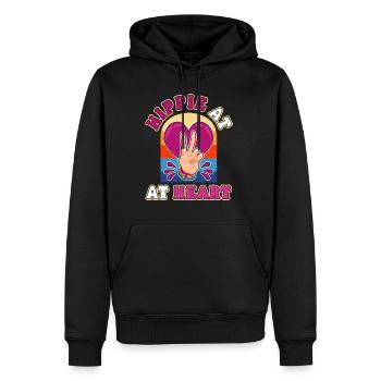 Love is my weapon, music is my religion. - Männer Premium Bio Hoodie - Schwarz - Vorne - Nico (187cm)