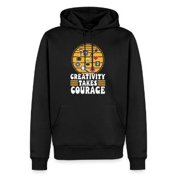 Creativity Takes Courage - Männer Premium Bio Hoodie - Schwarz - Vorne - Nico (187cm)