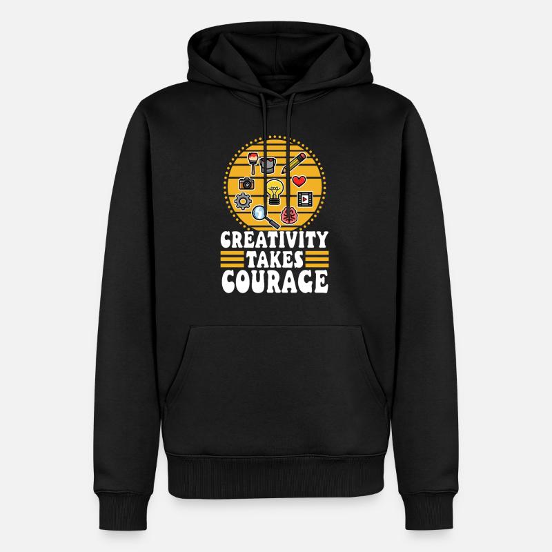 Creativity Takes Courage - Männer Premium Bio Hoodie - Schwarz
