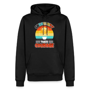Creativity Takes Courage - Männer Premium Bio Hoodie - Schwarz - Vorne - Nico (187cm)