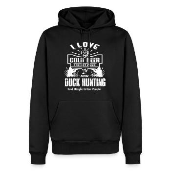 Duck Hunting I Love Duck Hunting - Men’s Premium Organic Hoodie - black - Front - Nico (187cm)