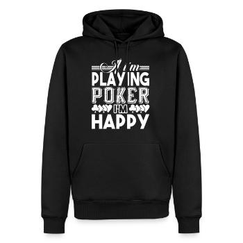 Poker Happy When Playing Poker - Men’s Premium Organic Hoodie - black - Front - Nico (187cm)