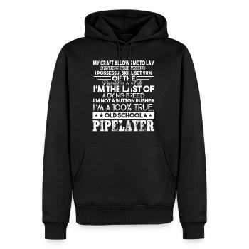Pipelayer Job Old School - Men’s Premium Organic Hoodie - black - Front - Nico (187cm)