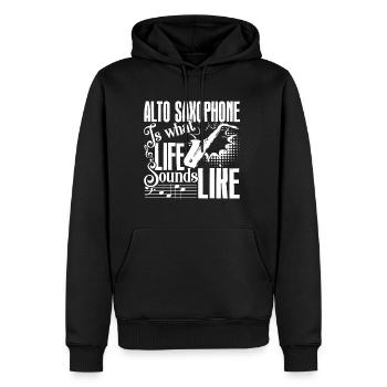 Alto Saxophone Is What Life - Men’s Premium Organic Hoodie - black - Front - Nico (187cm)