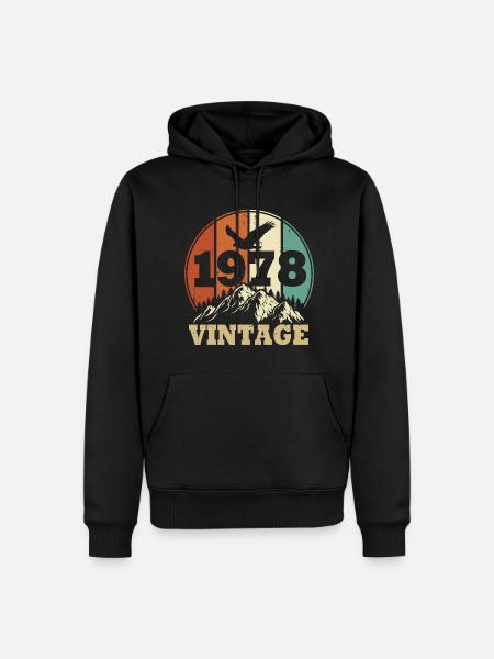 Jahrgang 1978 - Männer Premium Bio Hoodie - Schwarz