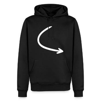 Pfeil Zeichnung Skizze weiß - Männer Premium Bio Hoodie - Schwarz - Vorne - Nico (187cm)