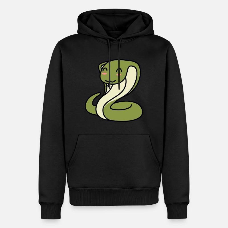 Serpent Cobra Comic Animal - Sweat à capuche Premium bio Homme - noir