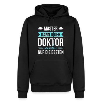 Doktortitel Promotion Doktorand - Männer Premium Bio Hoodie - Schwarz - Vorne - Nico (187cm)