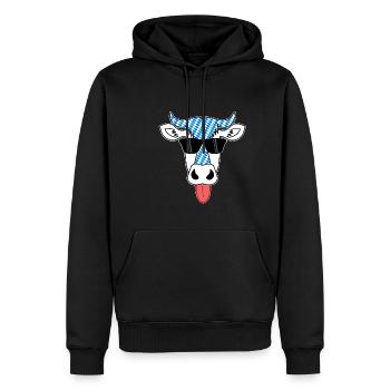 Vache Bavaroise - Sweat à capuche Premium bio Homme - noir - Devant - Nico (187cm)