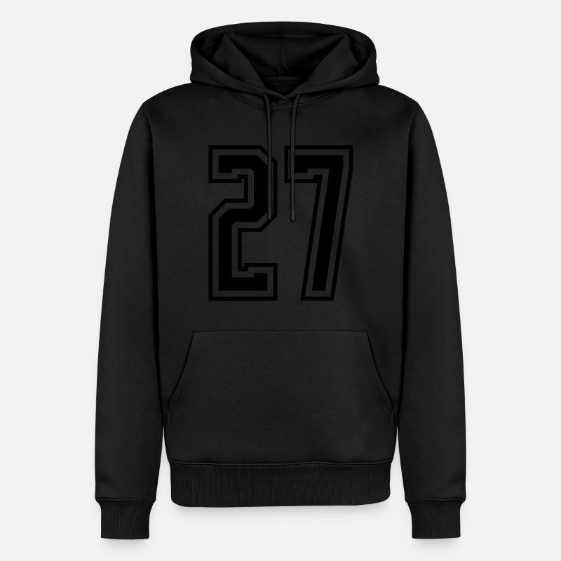 27 Numéro de numéro - Sweat à capuche Premium bio Homme - noir