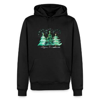 Arbres de Noël, Arbres de Noël léopard, Hiver - Sweat à capuche Premium bio Homme - noir - Devant - Nico (187cm)