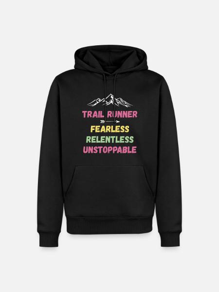 Trail Runner - Intrépide. Implacable. Imparable. - Sweat à capuche Premium bio Homme - noir