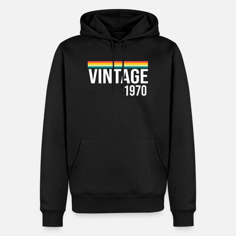 Millésime 1970 - Sweat à capuche Premium bio Homme - noir