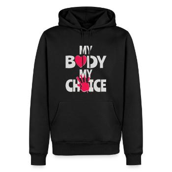 Mein Körper Meine Entscheidung - Männer Premium Bio Hoodie - Schwarz - Vorne - Nico (187cm)