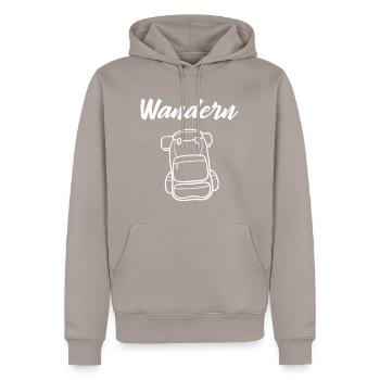 Wandern Backpack - Männer Premium Bio Hoodie - Taupe - Vorne - Nico (187cm)