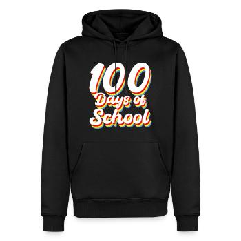 100 jours de cadeau scolaire - Sweat à capuche Premium bio Homme - noir - Devant - Nico (187cm)