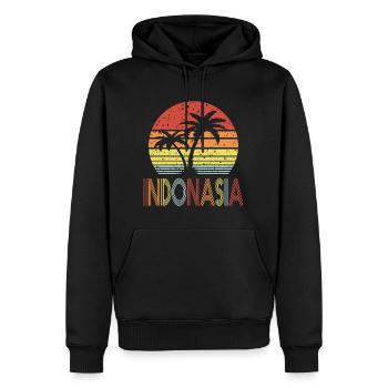 Indonesia - Männer Premium Bio Hoodie - Schwarz - Vorne - Nico (187cm)