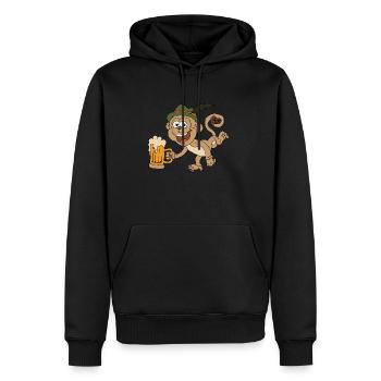 Monkey - Men’s Premium Organic Hoodie - black - Front - Nico (187cm)
