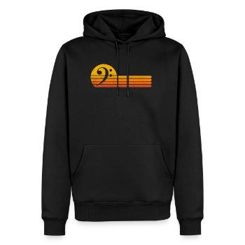 Bass Clef Basschlüssel Retro Bassist Geschenk - Männer Premium Bio Hoodie - Schwarz - Vorne - Nico (187cm)