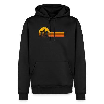 D'échecs rétro joueur d'échecs cadeau pièces d'échecs - Sweat à capuche Premium bio Homme - noir - Devant - Nico (187cm)