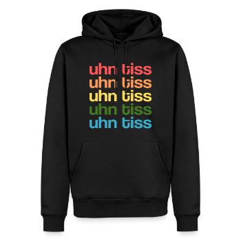 Uhn Tiss Techno Base Apparel - Men’s Premium Organic Hoodie - black - Front - Nico (187cm)