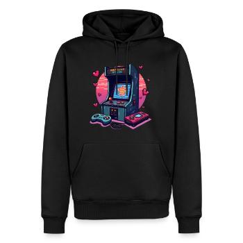 Don’t Glitch my Vibe - Jeux de machines à sous - Sweat à capuche Premium bio Homme - noir - Devant - Nico (187cm)