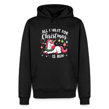 Weihnachts-Sprüche - Herren & Damen - Männer Premium Bio Hoodie - Schwarz - Vorne - Nico (187cm)