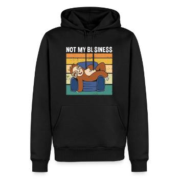 Pas mon affaire Paresseux mignon - Sweat à capuche Premium bio Homme - noir - Devant - Nico (187cm)
