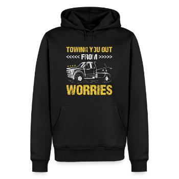 Towing You Out From Worries Tow Truck Operator - Männer Premium Bio Hoodie - Schwarz - Vorne - Nico (187cm)