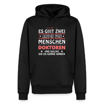 Cadeau de médecin - deux types de... design - Sweat à capuche Premium bio Homme - noir - Devant - Nico (187cm)