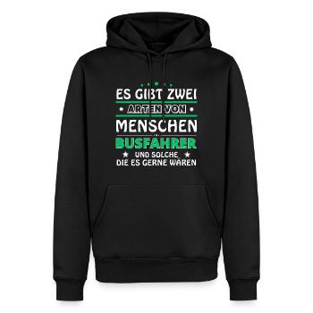 Cadeau de chauffeur de bus - deux types de... Concevoir - Sweat à capuche Premium bio Homme - noir - Devant - Nico (187cm)