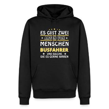 Cadeau de chauffeur de bus - deux types de... Concevoir - Sweat à capuche Premium bio Homme - noir - Devant - Nico (187cm)