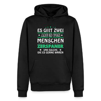 Chipper Gift - Two Types of... Design - Men’s Premium Organic Hoodie - black - Front - Nico (187cm)