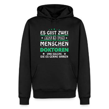 Cadeau Médecins - Deux Types de... Concevoir - Sweat à capuche Premium bio Homme - noir - Devant - Nico (187cm)