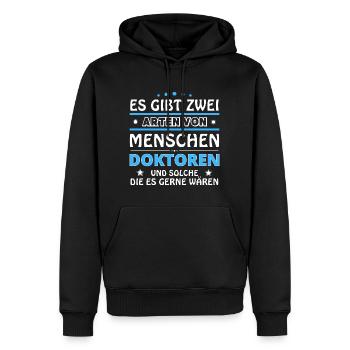 Cadeau Médecins - Deux Types de... Concevoir - Sweat à capuche Premium bio Homme - noir - Devant - Nico (187cm)