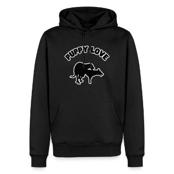 Puppy Love Black Grunge - Sweat à capuche Premium bio Homme - noir - Devant - Nico (187cm)